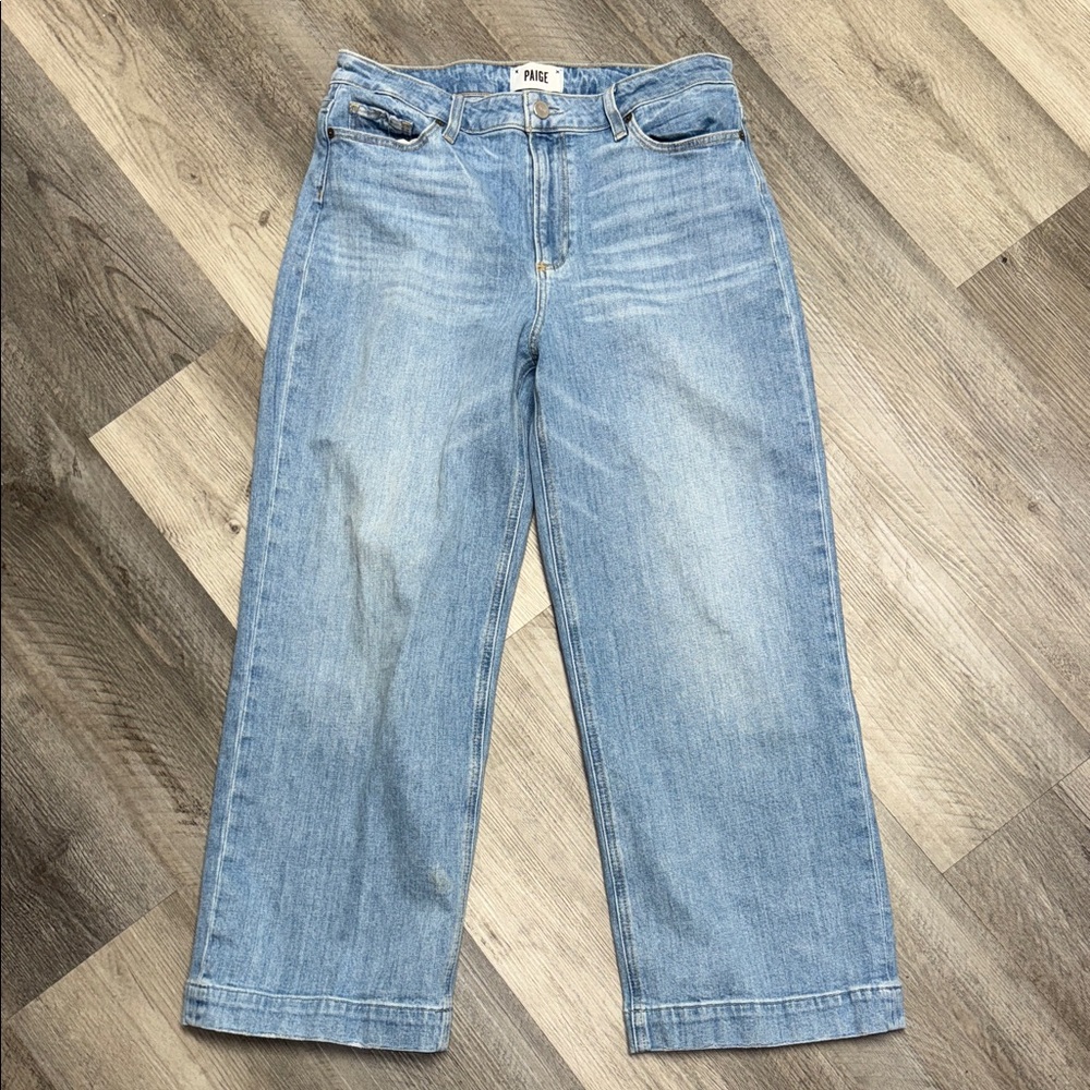 PAIGE Light Blue Wide Leg Jeans
